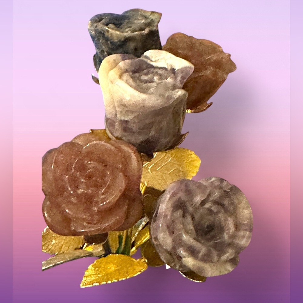 Gold Stem Crystal Rose In Bloom
